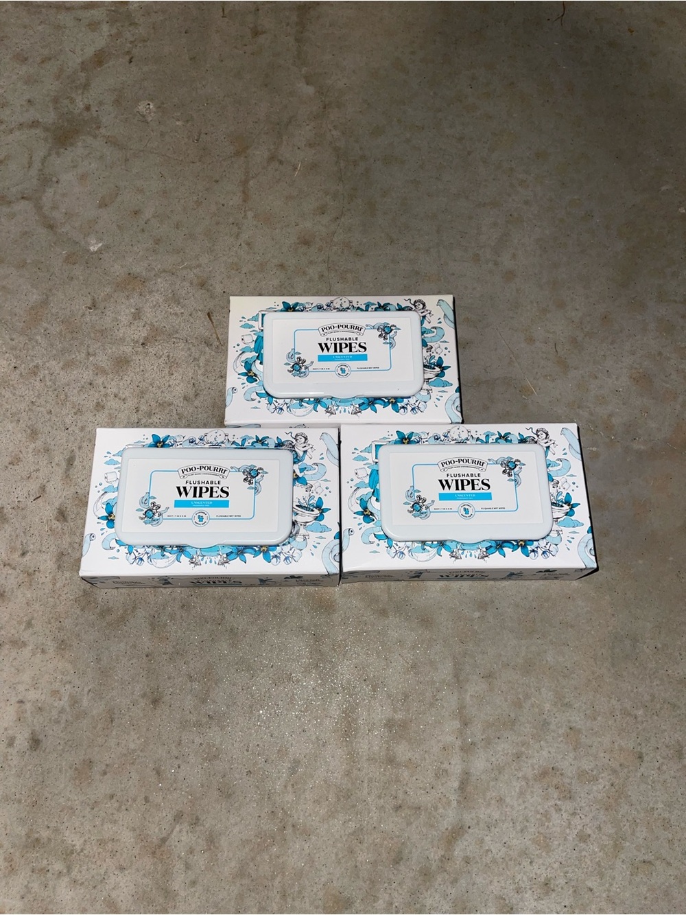 Poo-Pourri Flushable Wet Wipes Unscented 3-Pack, 50 ct Each Fragrance Free